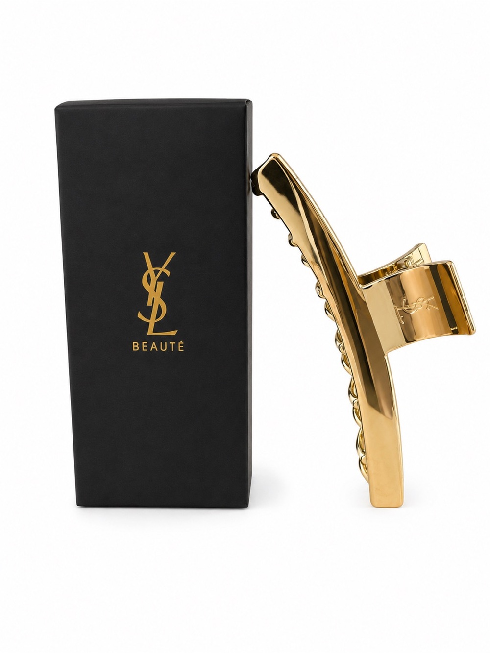 Yves Saint Laurent Beaute Shiny Gold Logo Hair Claw Gift With Purchase